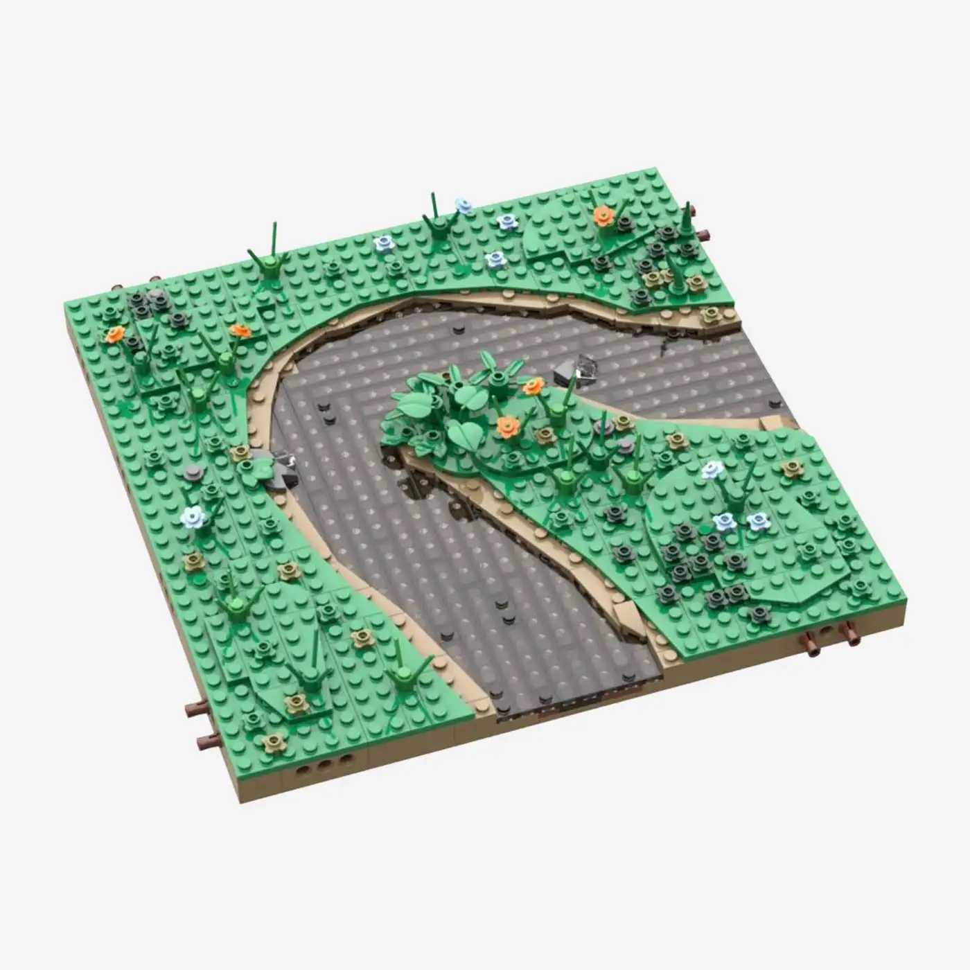 BlueBrixx 108731 – Modulares Landschaftssystem: Bachbiegung